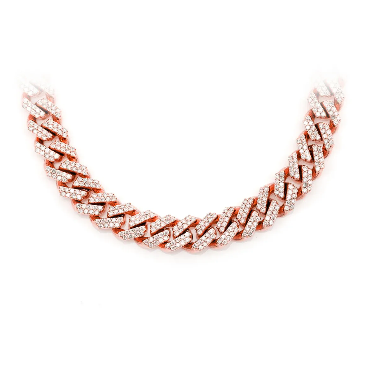 For Him Raised Cuban Diamond Necklace in 9mm / 13.00ctw / Rose Gold / 22" – Necklace