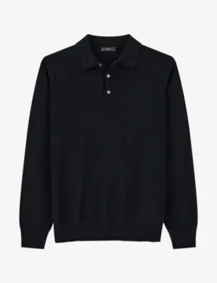 BOGGI MILANO Polo-Collar Regular-Fit Merino Wool Jumper