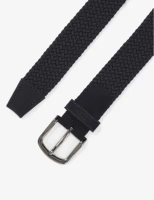 BOSS Woven-Design Suede Belt - 32 detail 3