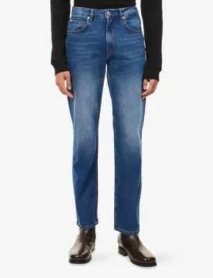 VINGT QUATRE Hardy Straight-Leg Denim Jeans in MID BLUE, additional product view 3