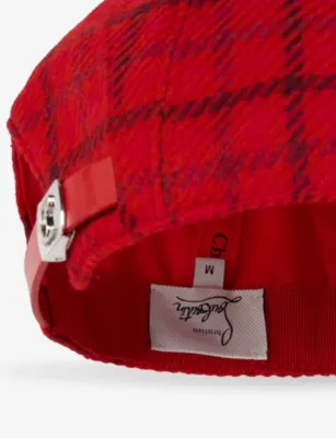 CHRISTIAN LOUBOUTIN Neocl Check-Print Wool And Leather Baseball Cap - XS detail 2