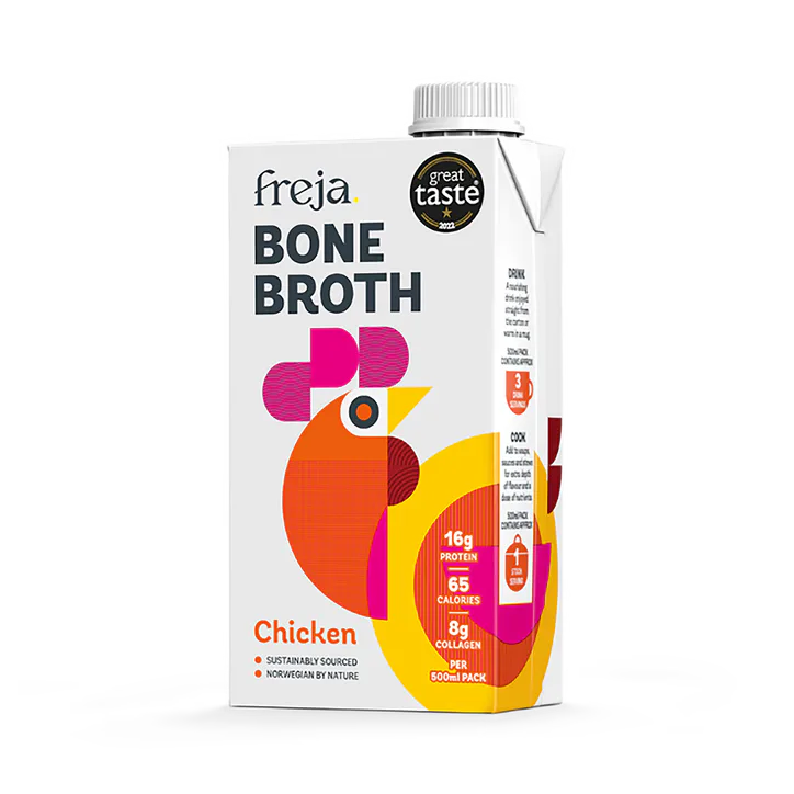 Freja Sipping Bone Broth Classic Chicken 500ml