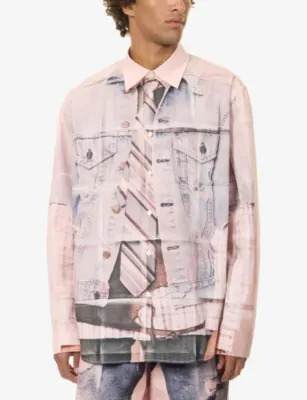 ACNE STUDIOS Sarona Graphic-Print Cotton Shirt detail 3