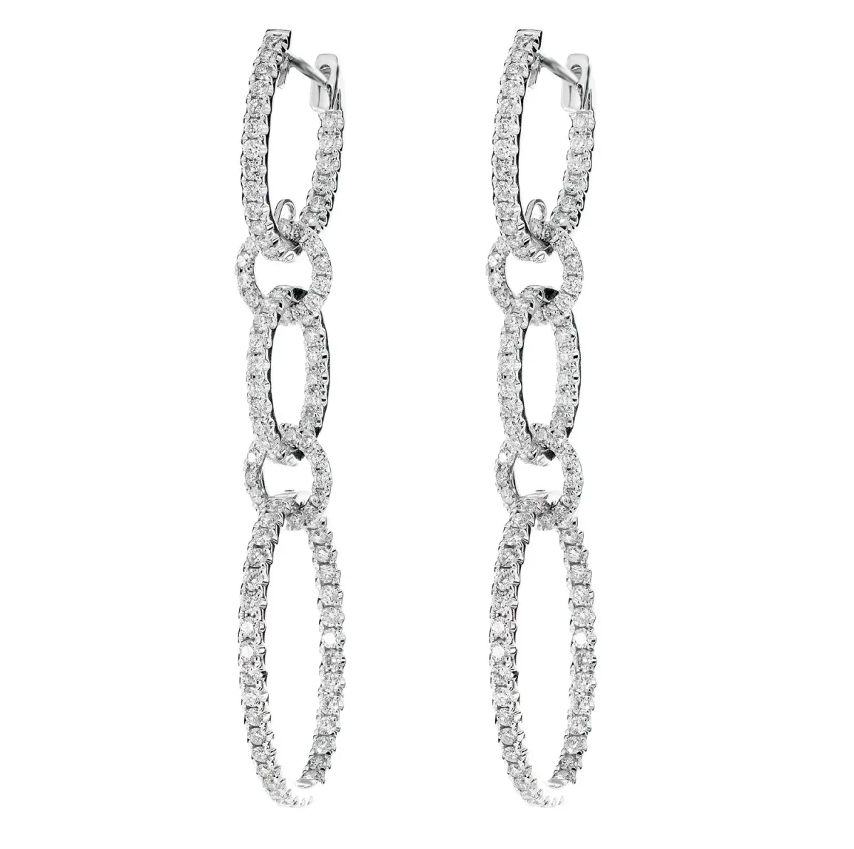 For Him Diamond Inside Outside Interlocked Dangle Earrings in White Gold / Lab Grown Diamond – Earring