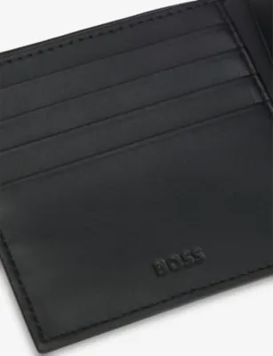 BOSS Embossed 4-Card Slot Leather Wallet detail 2