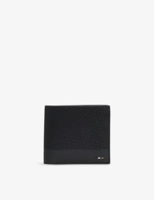 BOSS Embossed 4-Card Slot Leather Wallet