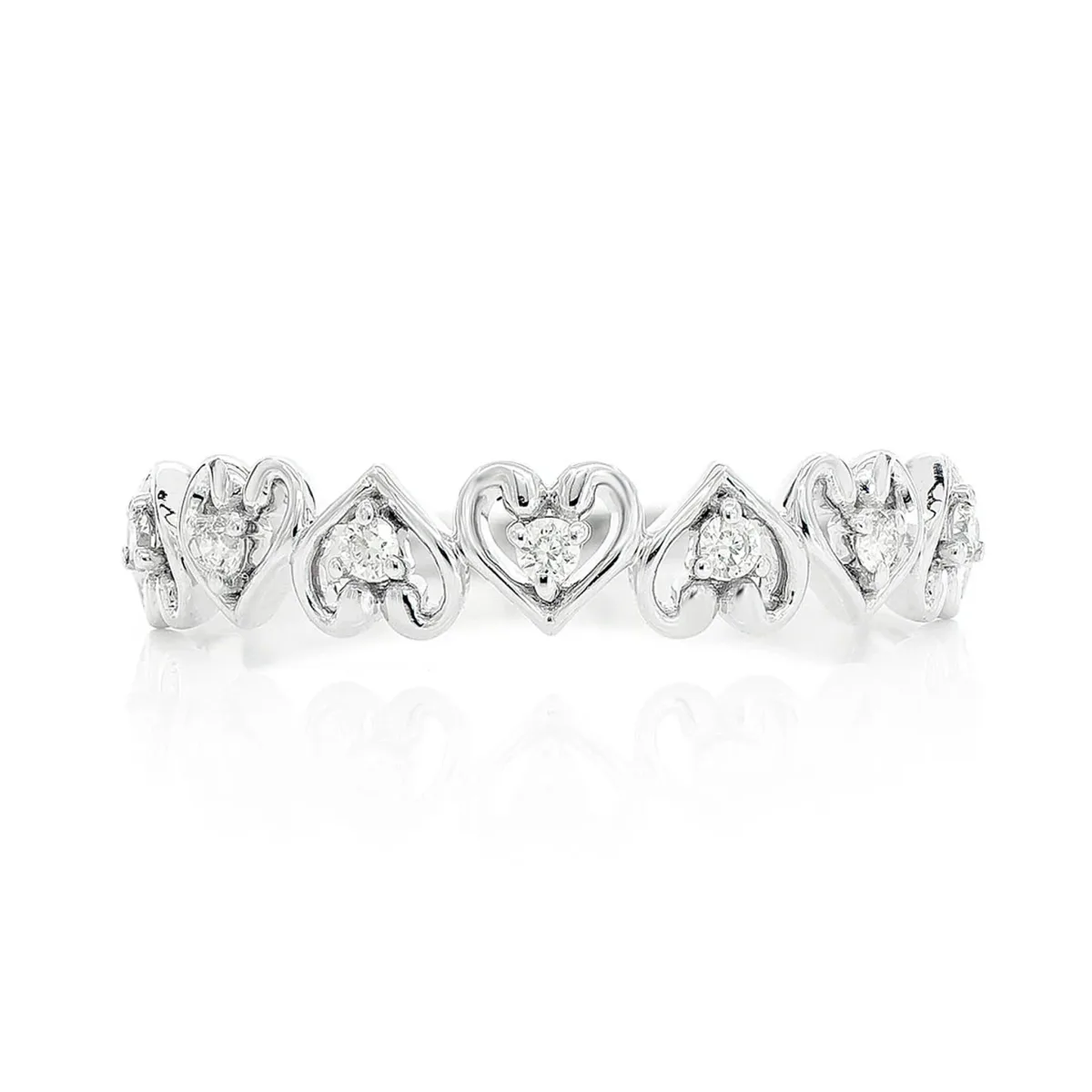 For Him Heart Link Diamond Ring in White Gold / Natural Diamond – Ring