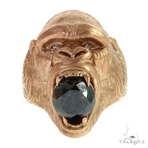 RINA - For Him DISCORD MAX Black Diamond Gorilla Ring 68957 in Rose Gold / 10 – Ring