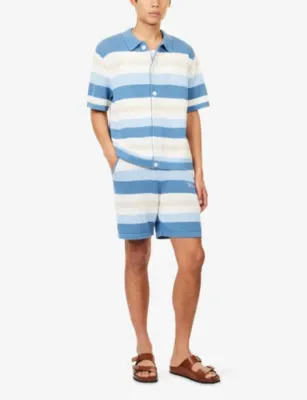 BELIER Como Striped Crochet-Knit Cotton Shorts detail 2