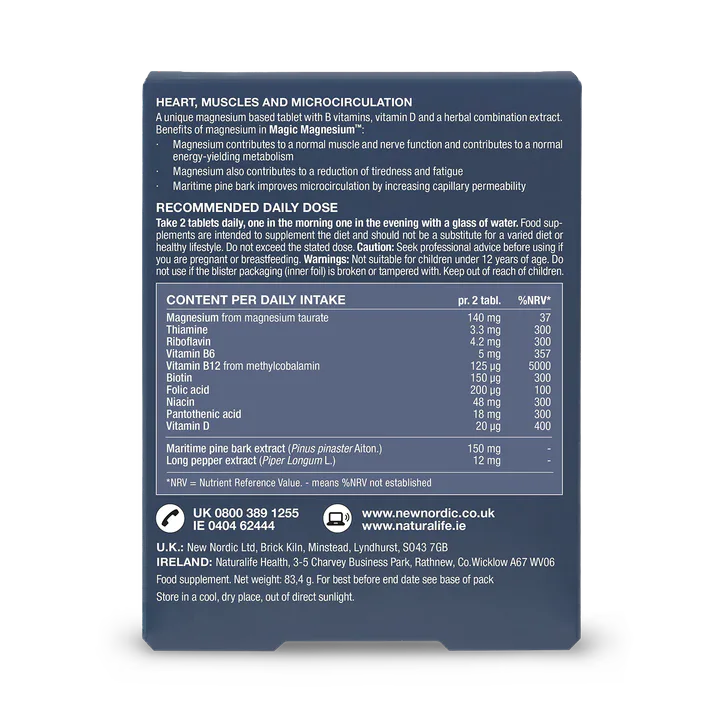 New Nordic Magic Magnesium Taurate 875mg 60 Tablets detail 2