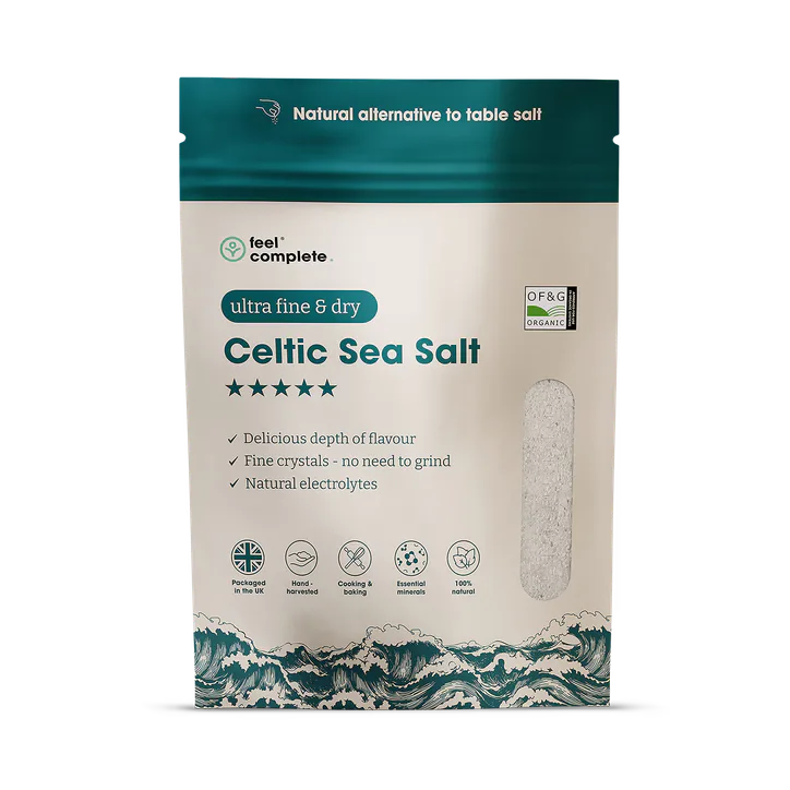 Feel Complete Celtic Sea Salt (ULTRA Fine & Dry) No Need To Grind - Organic Approved - 800g