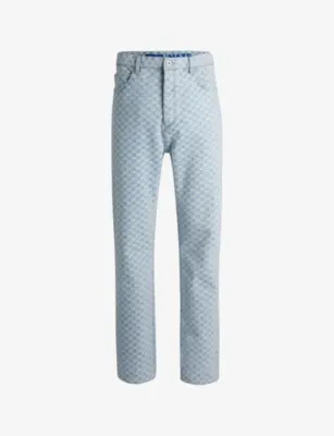 HUGO Graphic-print relaxed-fit denim jeans - 34/32