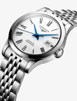 LONGINES L2.321.4.11.6 Record Blue Steel Hands 30mm Stainless-Steel Automatic Watch in STAINLESS STEEL, additional product view 2