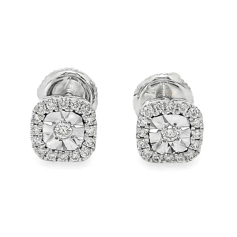 ANNA - CONSCIOUS DIAMONDS Classic Cushion Cut Diamond Earrings 64901 in White Gold – Earrings