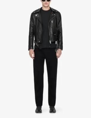 ALLSAINTS Neo Slim-Fit Leather Biker Jacket detail 2