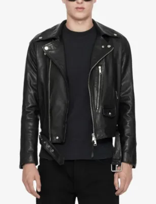 ALLSAINTS Neo Slim-Fit Leather Biker Jacket detail 3