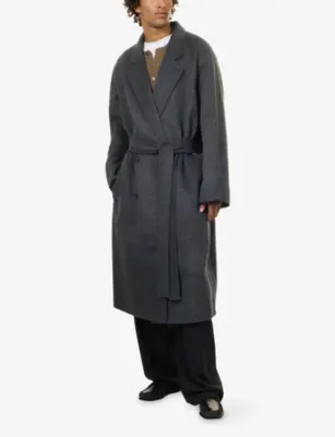 SIMKHAI Sutton Double-Breasted Wool-Blend Coat detail 2