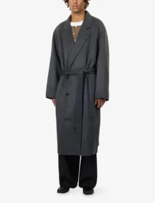 SIMKHAI Sutton Double-Breasted Wool-Blend Coat detail 3