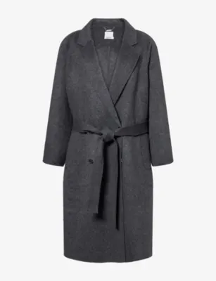 SIMKHAI Sutton Double-Breasted Wool-Blend Coat