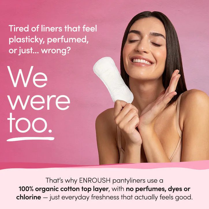 ENROUSH 100% Organic Cotton Topsheet Pantyliners – 24 Liners – Regular detail 3