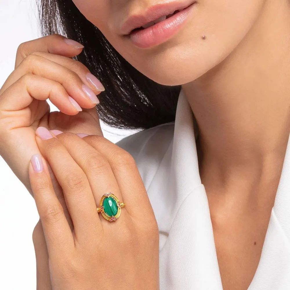 Thomas Sabo Stone Band Ring in Gold, additional product view 2