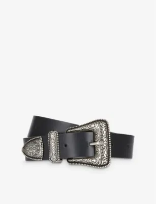 THE KOOPLES Western-buckle wide leather belt - M