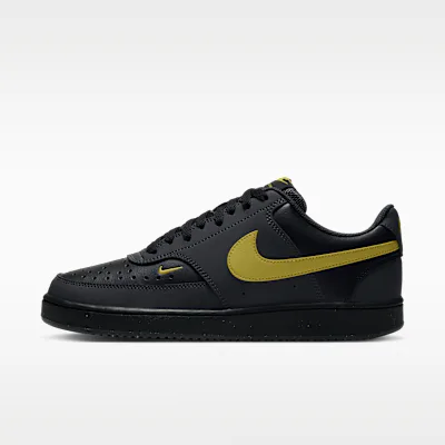Nike Court Vision Low Men's Shoes - Dark Smoke Grey/Black/Chrome Yellow