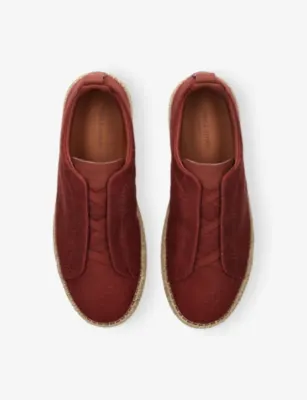 ERMENEGILDO ZEGNA Triple Stitch Canvas Espadrilles - EUR 43.5 / 9.5 UK MEN in WINE, additional product view 2