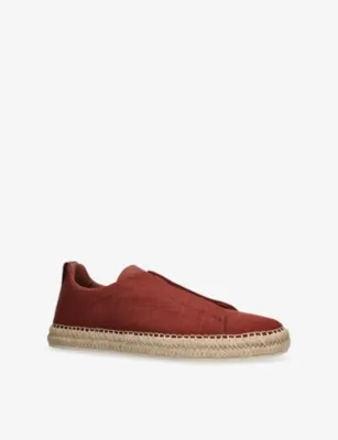 ERMENEGILDO ZEGNA Triple Stitch Canvas Espadrilles - EUR 43.5 / 9.5 UK MEN in WINE, additional product view 3