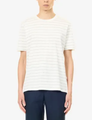 ORLEBAR BROWN Fabbian Striped Stretch-Linen T-Shirt detail 3