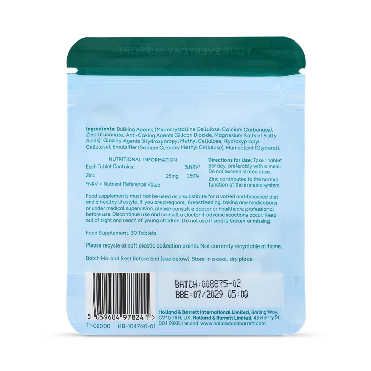 For Him Zinc 25mg 30 Days, additional product view 2