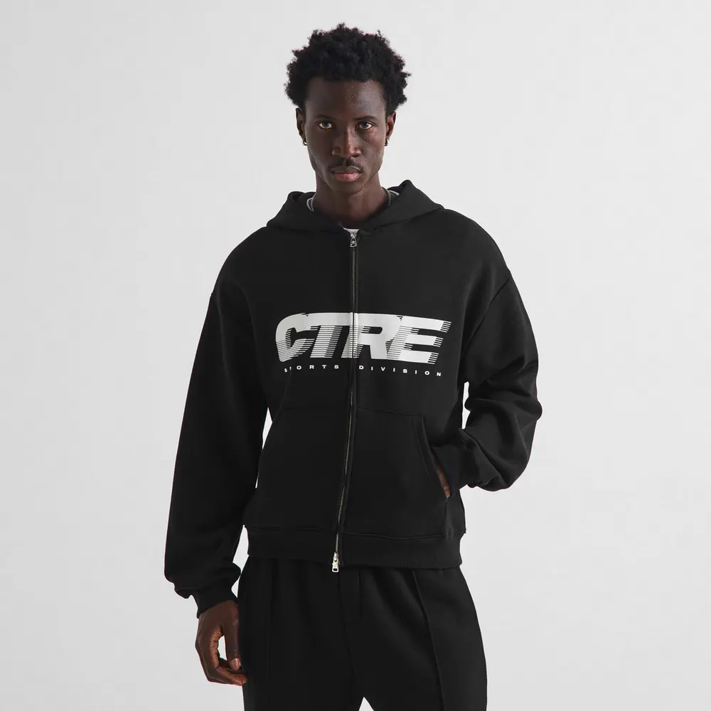 The Couture Club Men's CTRE Zip-Through Cotton Relaxed-Fit Hoodie detail 3