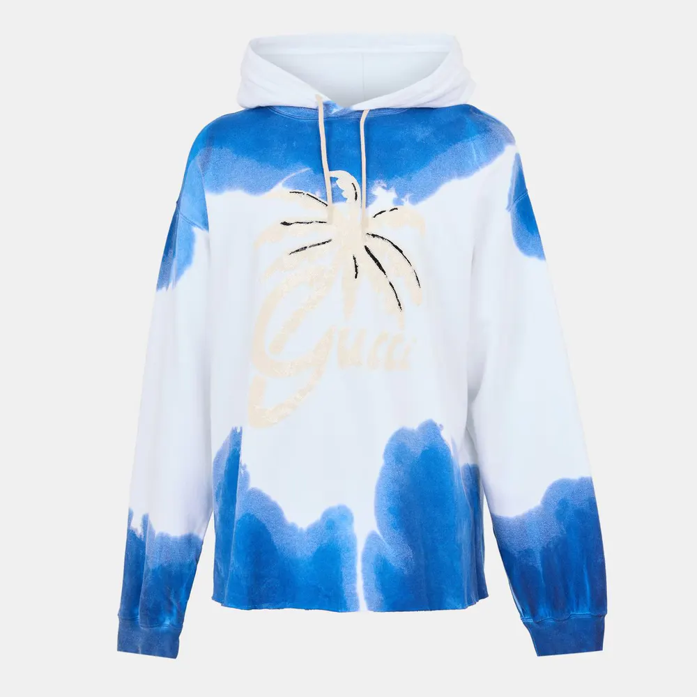 Gucci Men's Embroidered Cotton Pull Over Relaxed Fit Hoodie