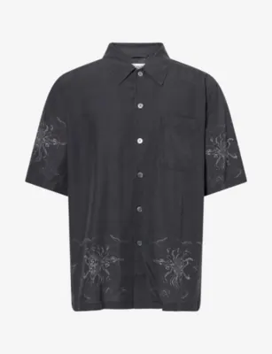 OUR LEGACY Flower-Print Short-Sleeve Woven Shirt