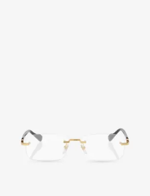 GUCCI GC002111 Rectangle-Frame Metal Eyeglasses