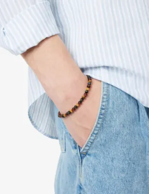 THOMAS SABO Talisman Sterling-Silver And Tiger-Eye Beaded Bracelet - 19CM detail 2