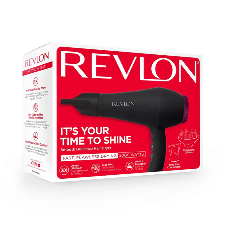 REVLON Perfect Heat 2000W Smooth Brilliance AC Motor Hair Dryer