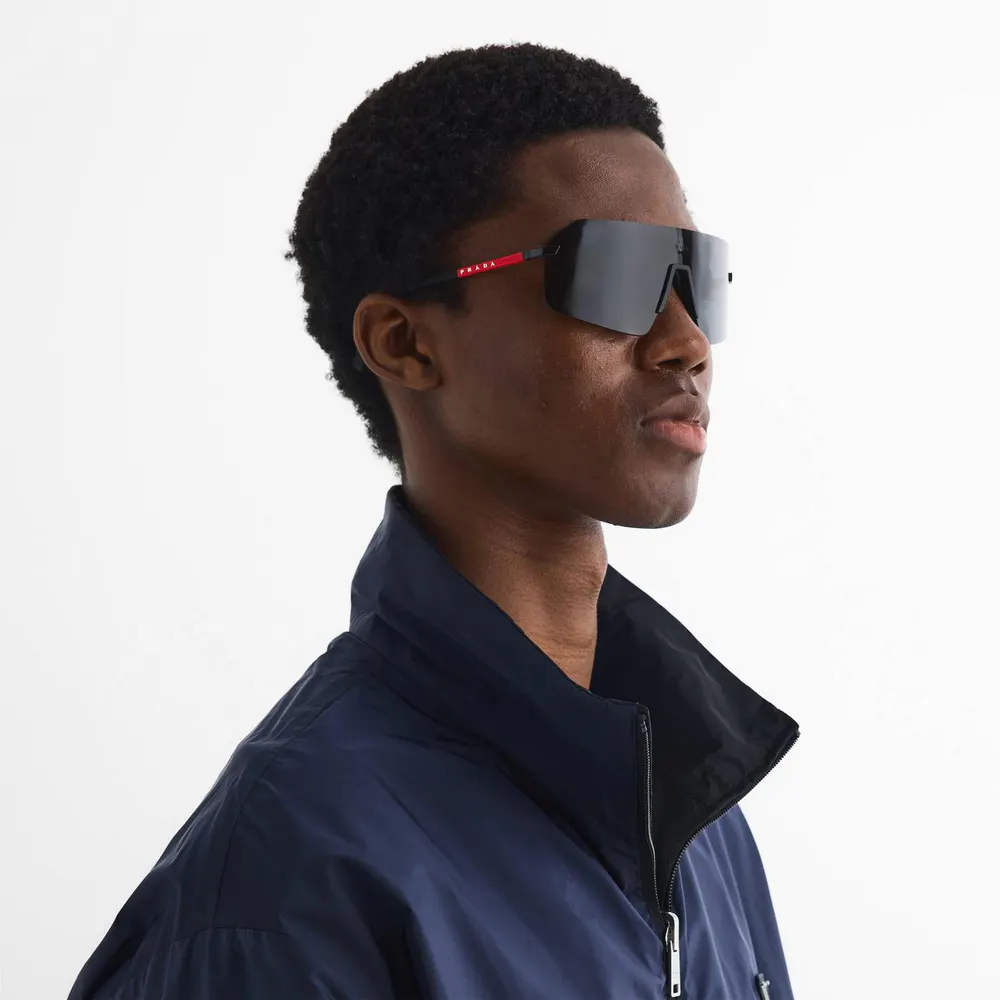 Prada Men's 0PS B50S Shield Sunglasses detail 3