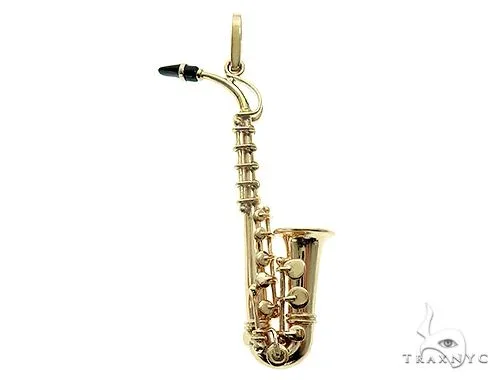 RINA - For Him CUSTOM 14K Yellow Gold Custom Made Saxophone Pendant 66052 in Rose Gold – Pendant