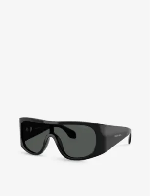 GIORGIO ARMANI AR8222U Rectangle-Frame Acetate Sunglasses in BLACK, additional product view 2