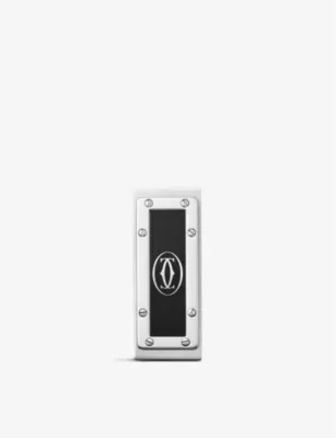 CARTIER Santos de Cartier stainless-steel and black lacquer money clip