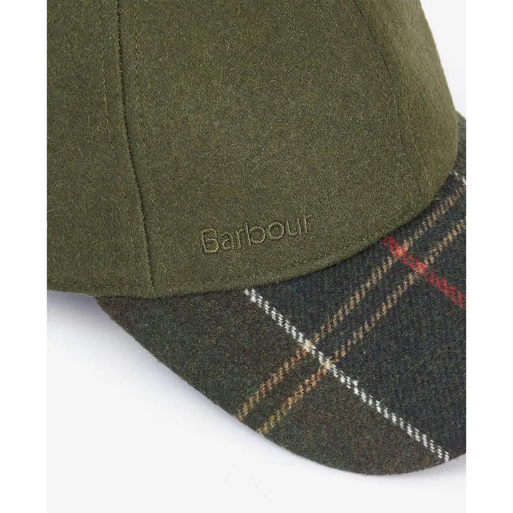 Barbour Mens Roker Tartan Wool Blend Baseball Cap detail 3
