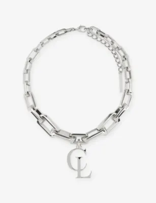 CHRISTIAN LOUBOUTIN CL Silver-Toned Metal Chain Necklace