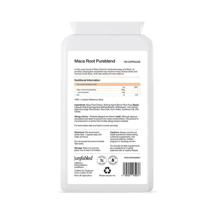 Unfabled Maca Root Pureblend - 120 Capsules detail 2