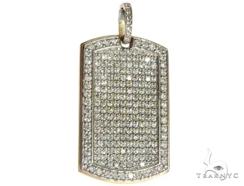 RINA - For Him FACTORY Engrave Your Text Diamond 14K Gold Dog Tag Charm Pendant 63092 in Rose Gold – Pendant