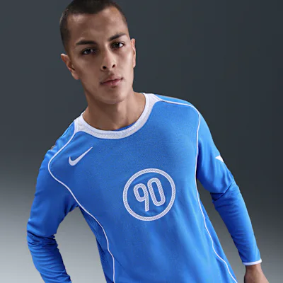 Nike Total 90 Men's Dri-FIT Long-Sleeve Football Top - Light Photo Blue/White/White/White