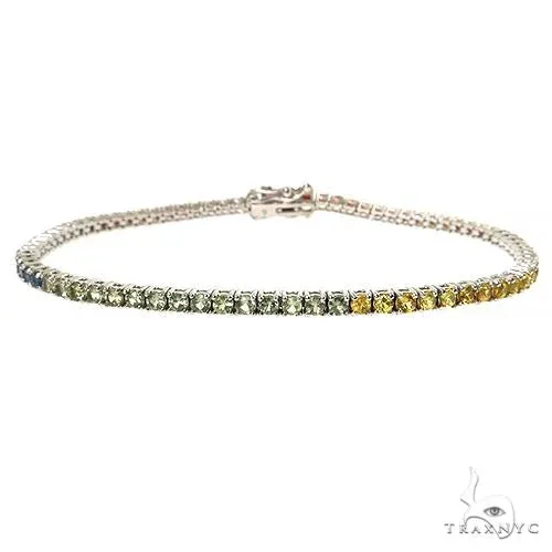 PIA - For Him GEMSTONES 5 Pointer Rainbow Sapphire Tennis Bracelet 68572 in Rose / 2.7mm – Bracelet