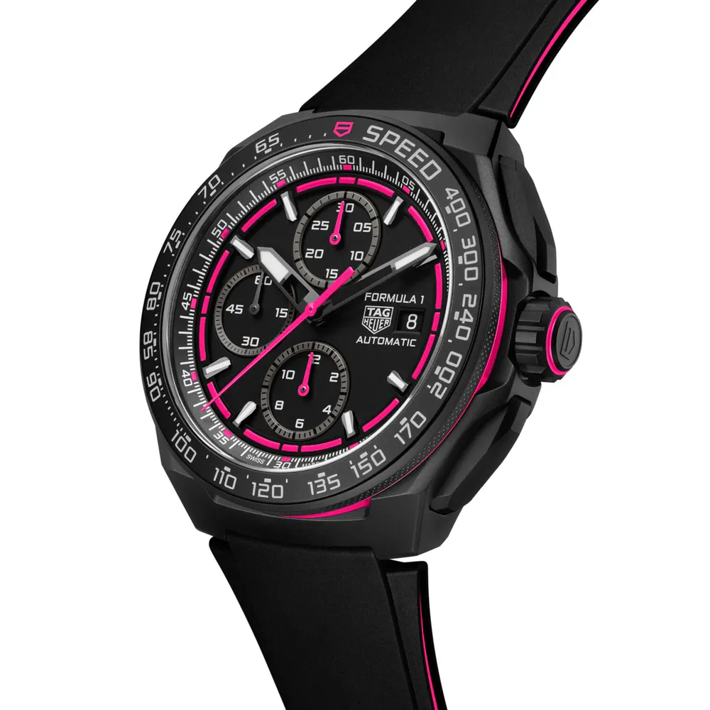 TAG Heuer Formula 1 Chronograph Limited Edition 44mm Mens Watch Black Pink detail 2