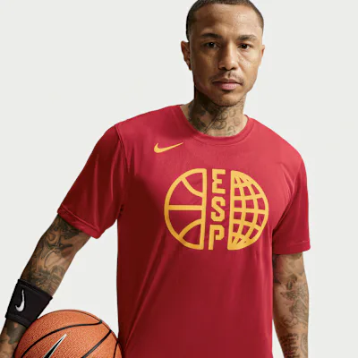 Nike Spain Practice Men's Nike Dri-FIT Basketball T-Shirt - Gym Red/Gym Red/Tour Yellow