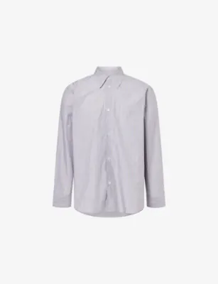 STUDIO NICHOLSON Pinstripe Oversized Cotton Shirt - Parchment / Black Stripe in Archive Stripe – Mens | Shirts | Casual Shirts | Long-sleeved